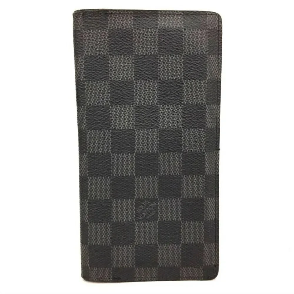 Authentic Louis Vuitton Damier Graphite Long Wallet Purse/TA2172.